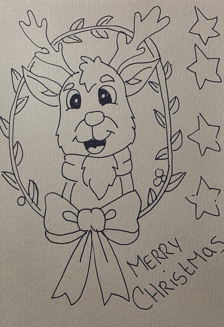 Kerst rudolf in krans 