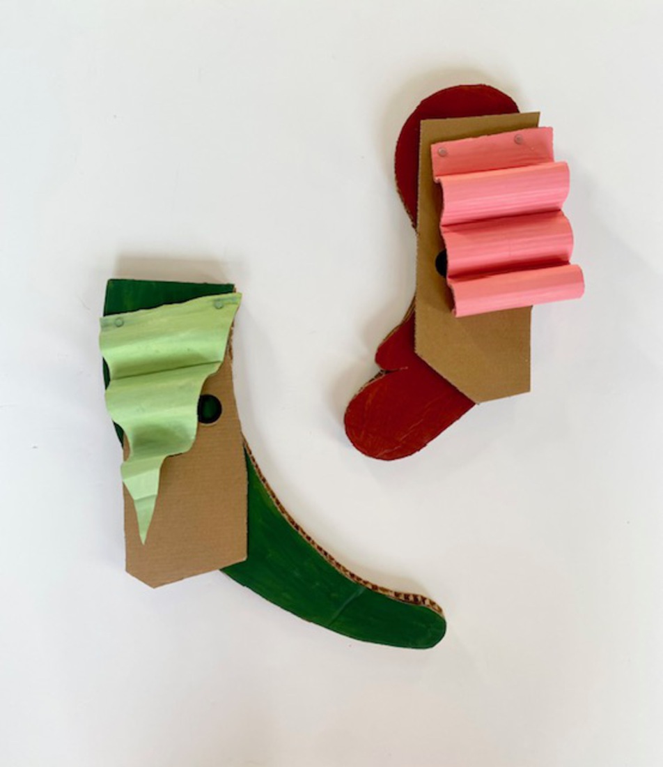 Swirls : green & pink