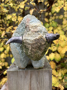 Verzameling oerdieren en natuurvormen uit diverse steensoorten. 