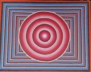 In sommige werken gebruikte ik hier en daar al stippels als invulling. Vaak komt van het een, het ander, dus leek het me een uitdaging om het geheel uit stippeltjes op te bouwen, met een Funky effect als gevolg. Welkom in Funky Town