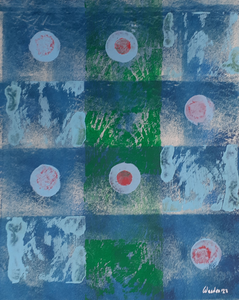 Schuimrubber figuurtjes die je uitknipt en op een stukje hout plakt zodat je er stempel afdrukjes mee kan maken,de stukjes hout zijn zelf ook bruikbaar nog mooier als er een mooie nerven structuur in zit. Een soort monoprint principe,waarin je natuurlijk ook verschillende vormen en kleurtjes over elkaar heen kan stempelen. Een leuke techniek met verrassende resultaten.
Kijk zelf maar